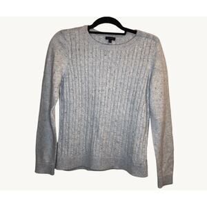 Talbots Size Small Cable Knot Sweater Cotton Blend Light Blue Pastel Spring